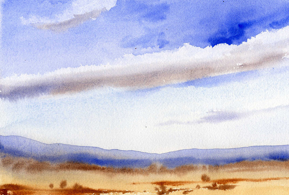 Quick And Easy Way to Create Clouds In A Watercolor Sky