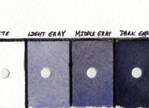 Image of a five step value scale that is easy to make in watercolor