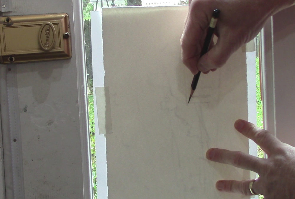 Tracing Your Composition Onto Watercolor Paper