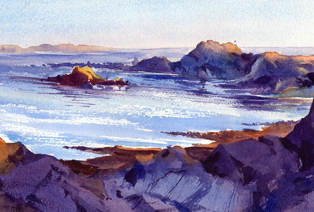 Quiet Evening Seascape Watercolor Painting Lesson