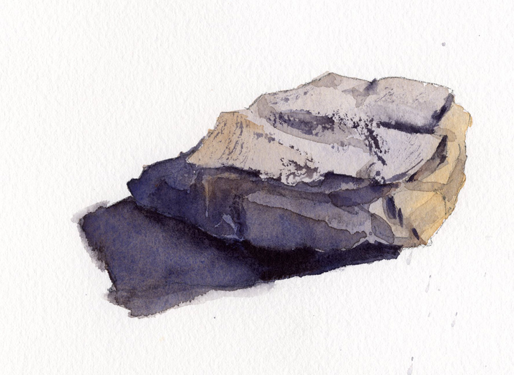 how to paint rugged rocks in watercolor