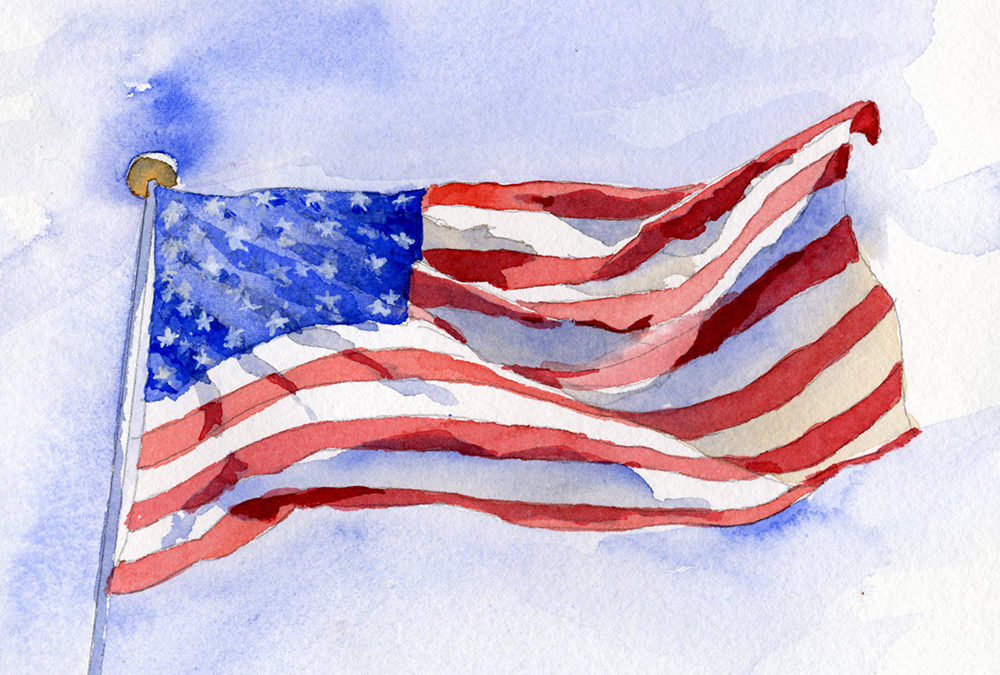 Painting A Waving Flag – Watercolor Painting Lesson