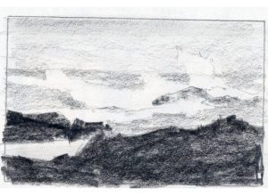 value composition sketch for a simple seascape