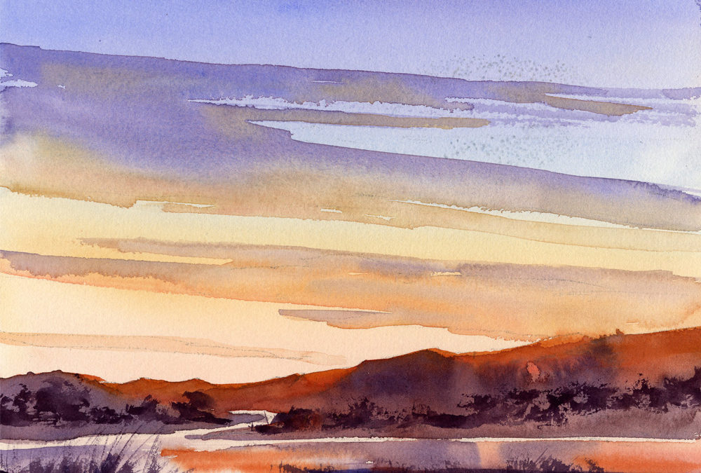 Paint An Evening Sky – Watercolor Painting Lesson