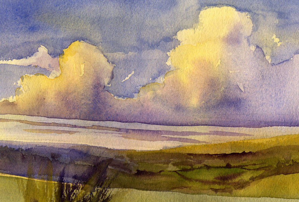 Learn to Paint Evening Clouds In Watercolor