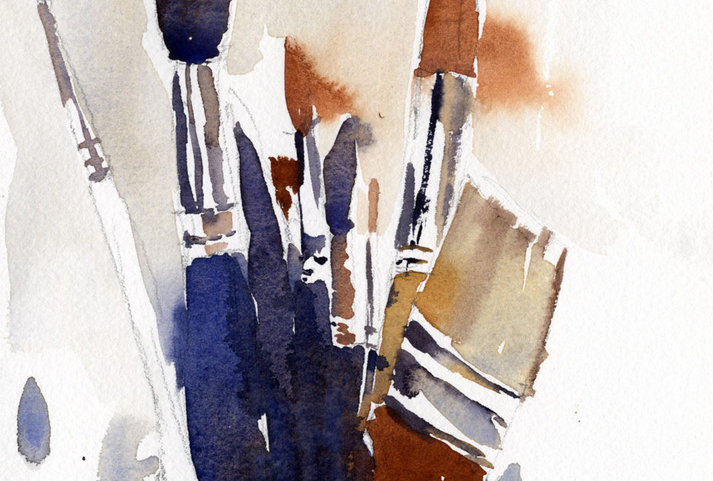 Paint Brushes Watercolor Sketch