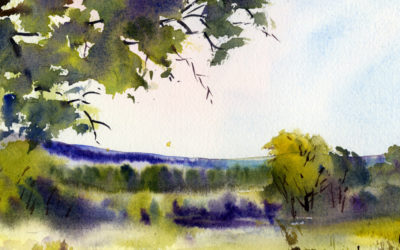 Misty Morning Landscape Watercolor Painting Lesson