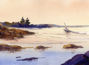 watercolor seascape scene easy painting lesson