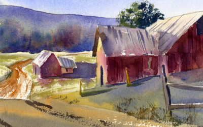 Evening Rural Scene Watercolor Painting Lesson