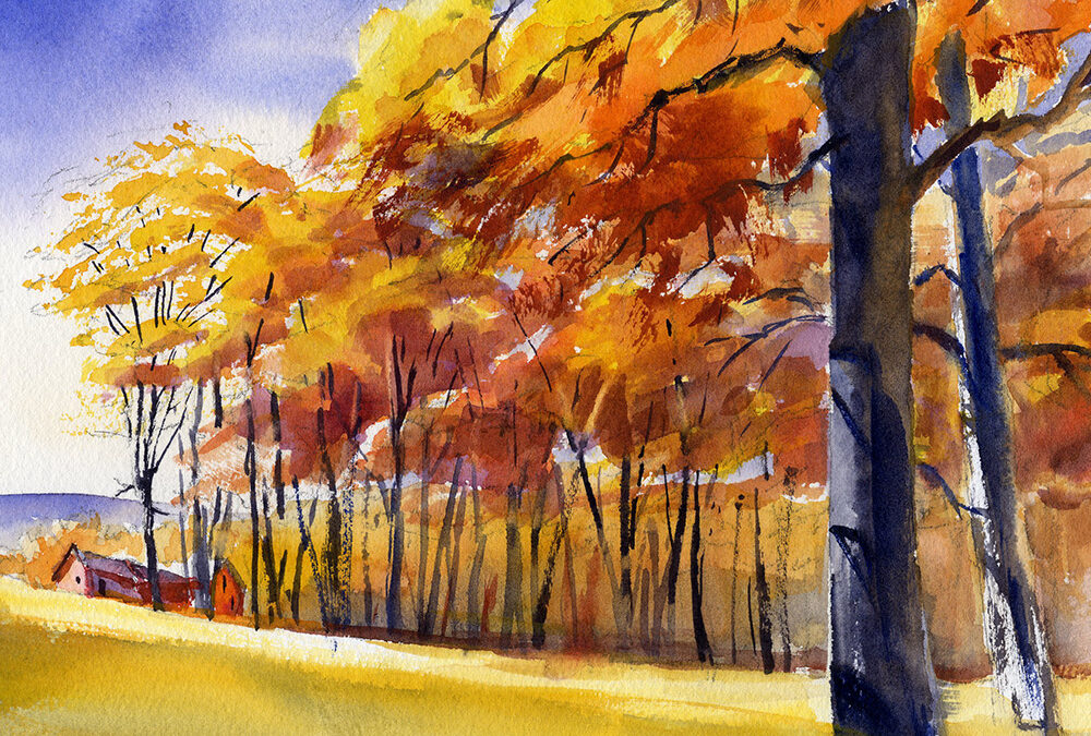 Fall Foliage As A Group – Watercolor Painting Lesson