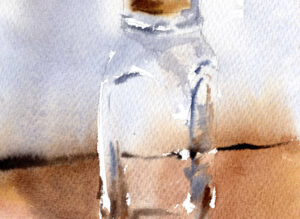 glass bottle in watercolor