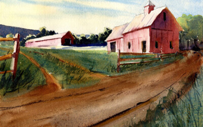 Farm Scene With Morning Light Watercolor Lesson