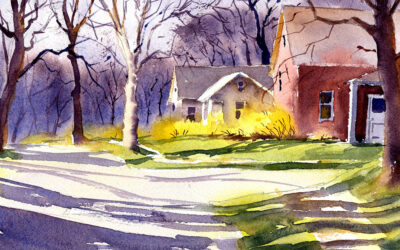Forsythia And Spring Light – Watercolor Landscape Painting Lesson
