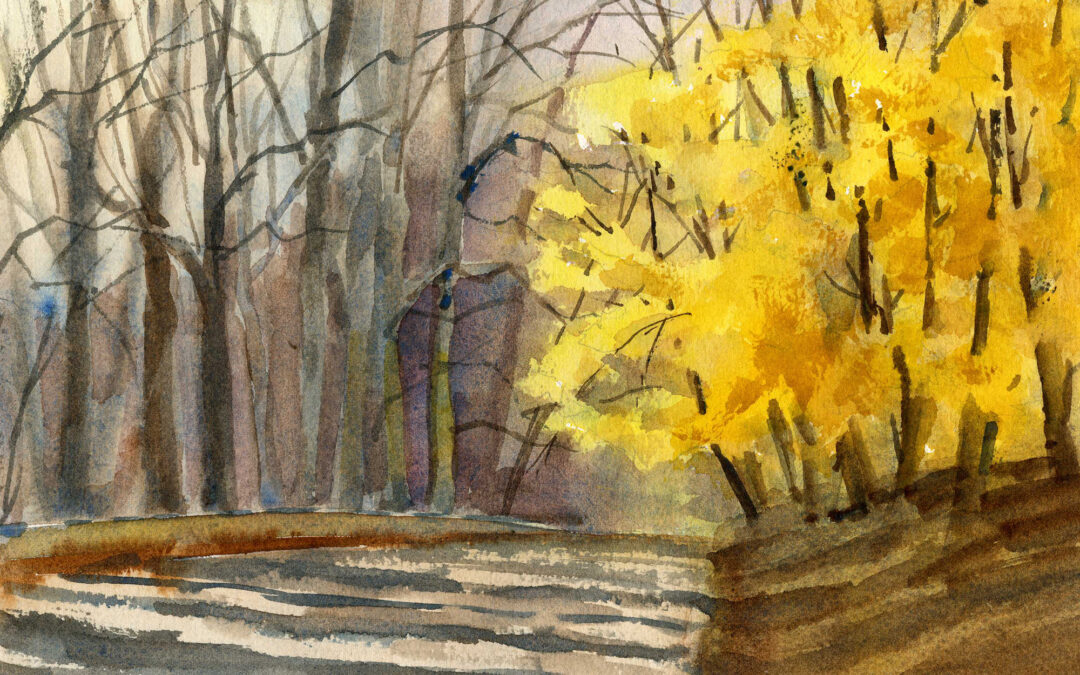 Paint A Landscape With Fall Foliage In Watercolor