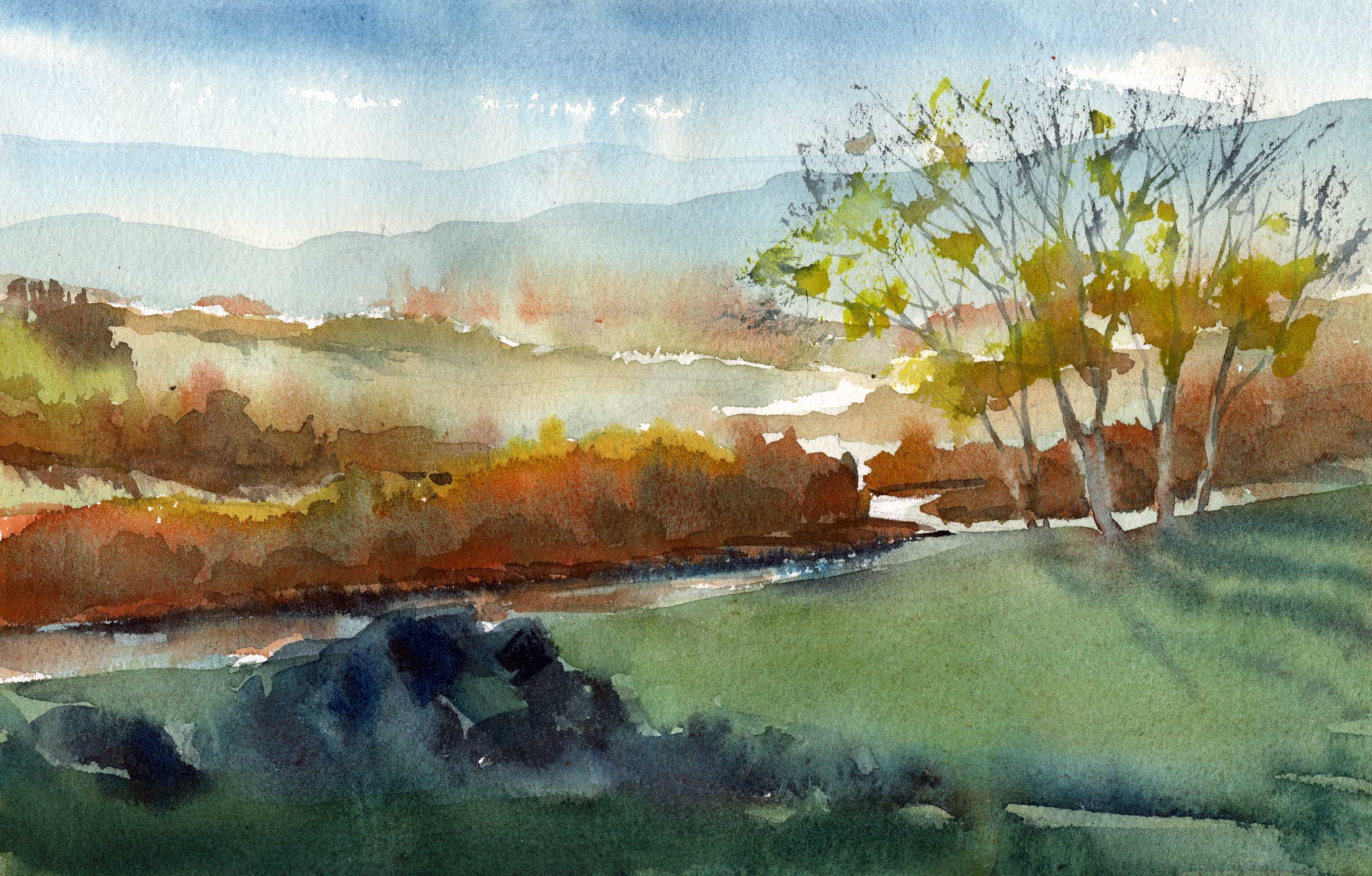 Over The Cove - Watercolor Seascape Painting Lesson 